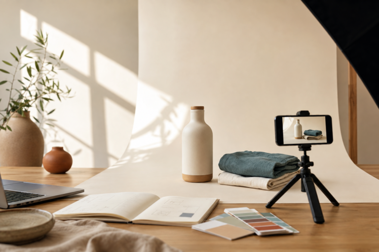 E-commerce product photography and video planning workspace