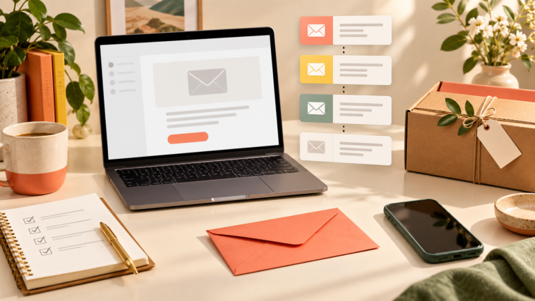 E-commerce welcome email sequence workspace